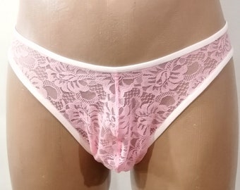 Bragas de encaje para hombre, ropa interior brasileña