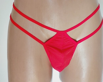 Tanga de microfibra para hombre hecha a mano, ropa interior