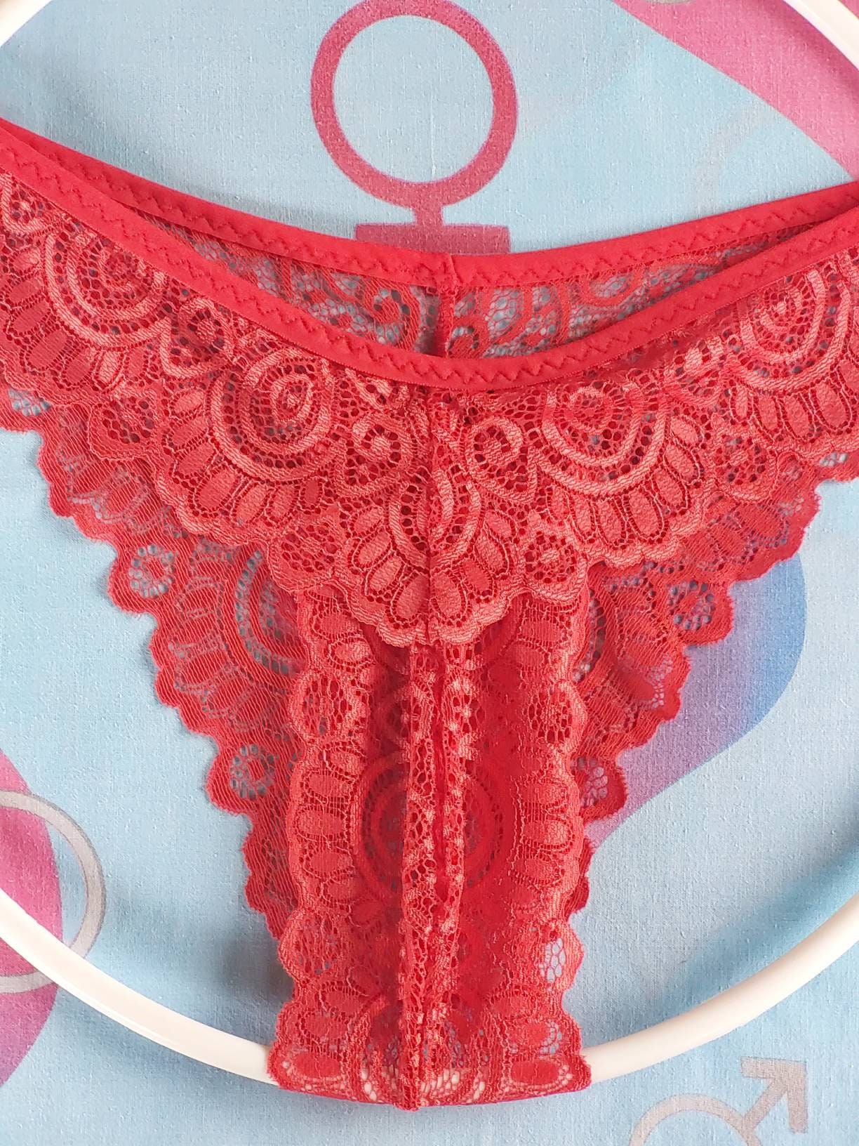 Red Mens Lace Panties Supply Sexy Men Panties Sexy Mens Etsy