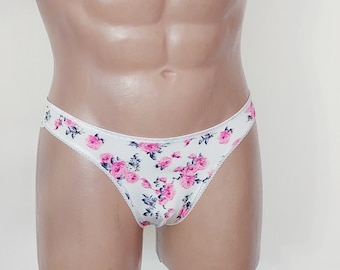 Floral Lycra Mens Bikini Briefs, Custom Made