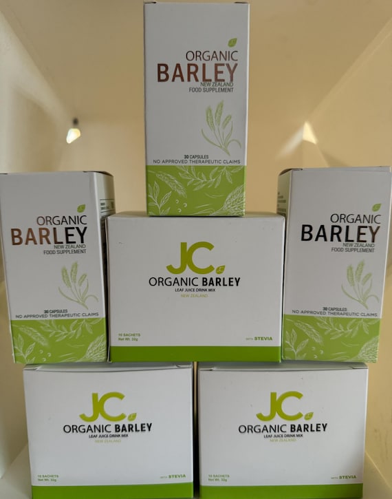 Bundled JC Organic Barley Powder Juice and Organic Barley Capsules
