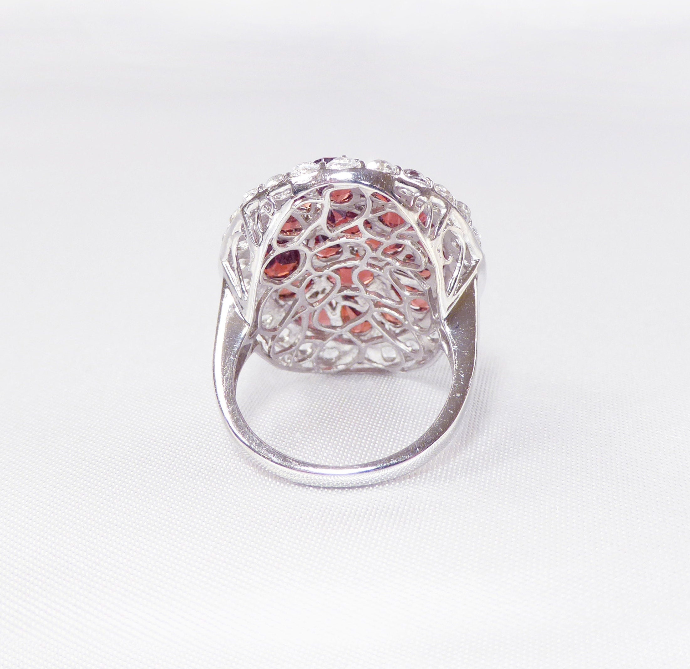 Garnet and white topaz ring best sale
