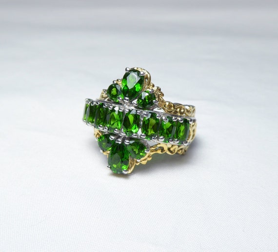 Natural Russian Chrome Diopside Art Deco Design R… - image 2