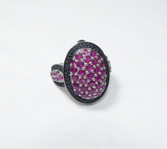 Cobble Ruby SALE! Natural Ruby and Pavé Black Spinel Cobblestone… - Gem