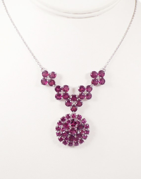 Estate 19 carat Natural Rhodolite Garnet Necklace,