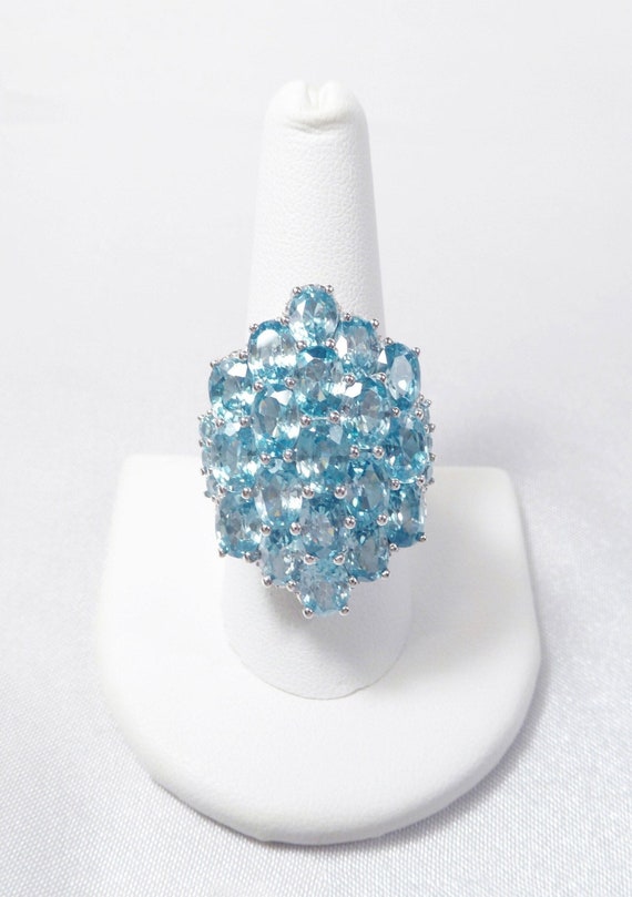 Estate Very Rare Find Natural Blue Zircon Ring, 92