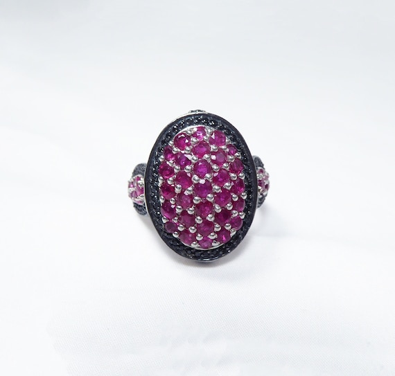 Cobble Ruby SALE! Natural Ruby and Pavé Black Spinel Cobblestone… - Gem