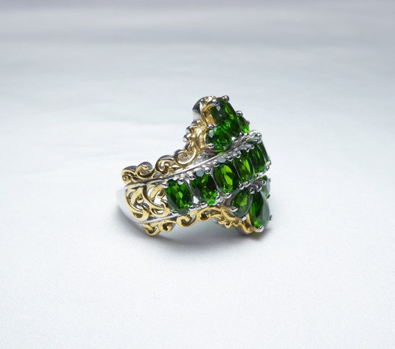 Natural Russian Chrome Diopside Art Deco Design R… - image 3