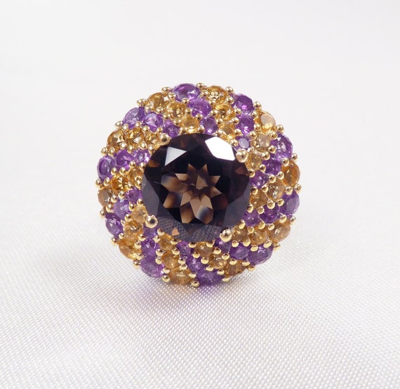 Natural Smoky Quartz, Citrine, Amethyst Pinwheel … - image 1