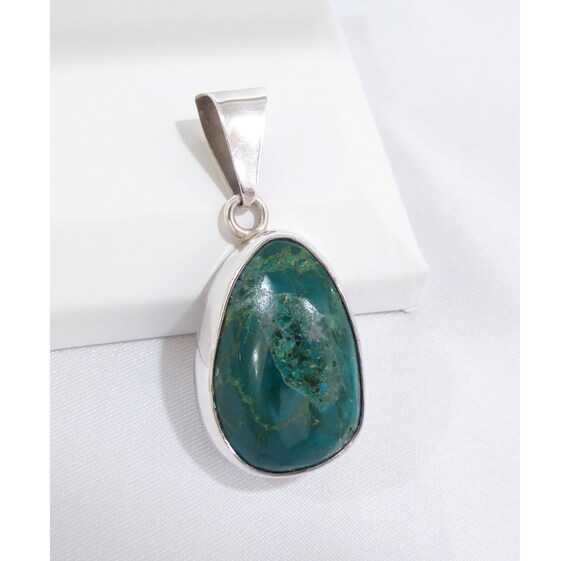 Vintage Charles Albert Natural Chrysocolla Pendan… - image 1