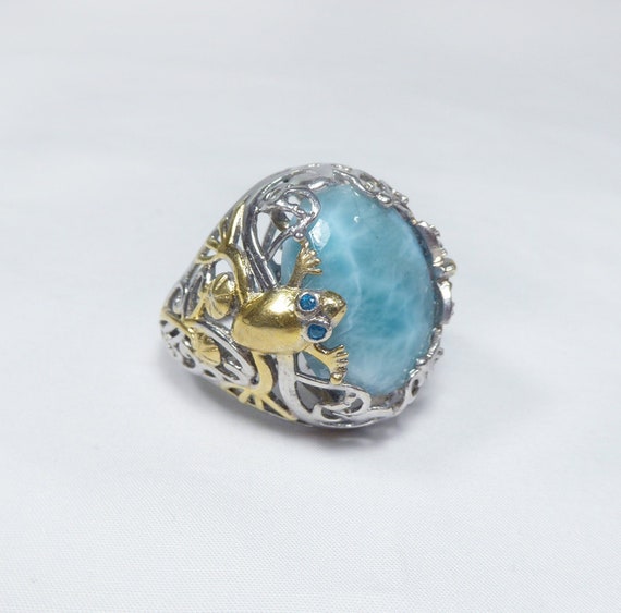 Large Open Scroll Frame Apatite Ring Large Open Scroll Frame Apatite Ring