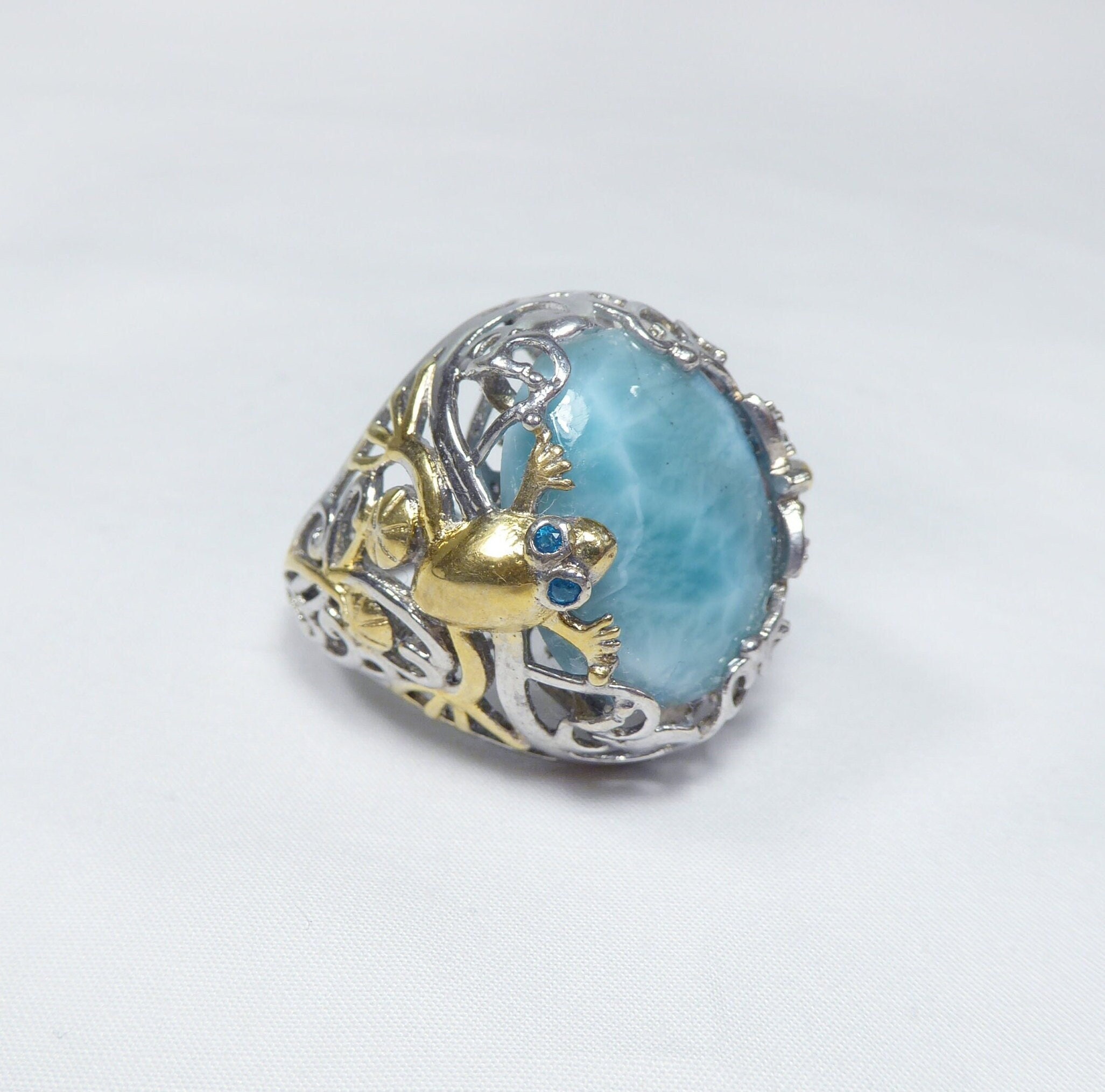 Large Open Scroll Frame Apatite Ring Large Open Scroll Frame Apatite Ring