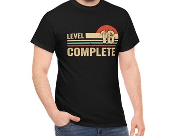 Level 16 Complete, 16 Year Anniversary Gift, 16 Year Married Shirt, 16th Wedding Shirt, Gift Wife Husband, Video Game Tee, 16th Birthday