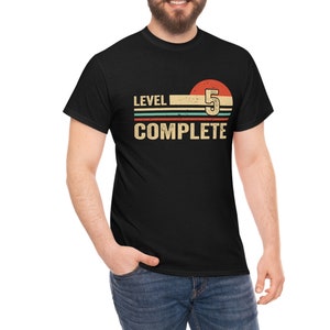 Level 5 Complete Gift, Five Year Anniversary Gift, 5 Year Married Shirt, 5th Year Wedding Shirt, Gift for Wife and Husband, Video Game Tee