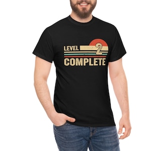 Level 2 Complete Gift, Two Year Anniversary Gift, 2 Year Married Shirt, 2nd Year Wedding Shirt, Gift for Wife and Husband, Video Game Tee