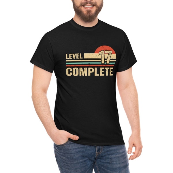 Level 17 Complete, 17 Year Anniversary Gift, 17 Year Married Shirt, 17th Wedding Shirt, Gift Wife Husband, Video Game Tee, 17th Birthday