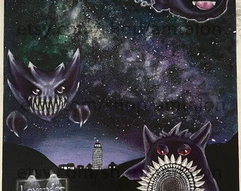 Lavendar Town  - Original 8x10 acrylic painting