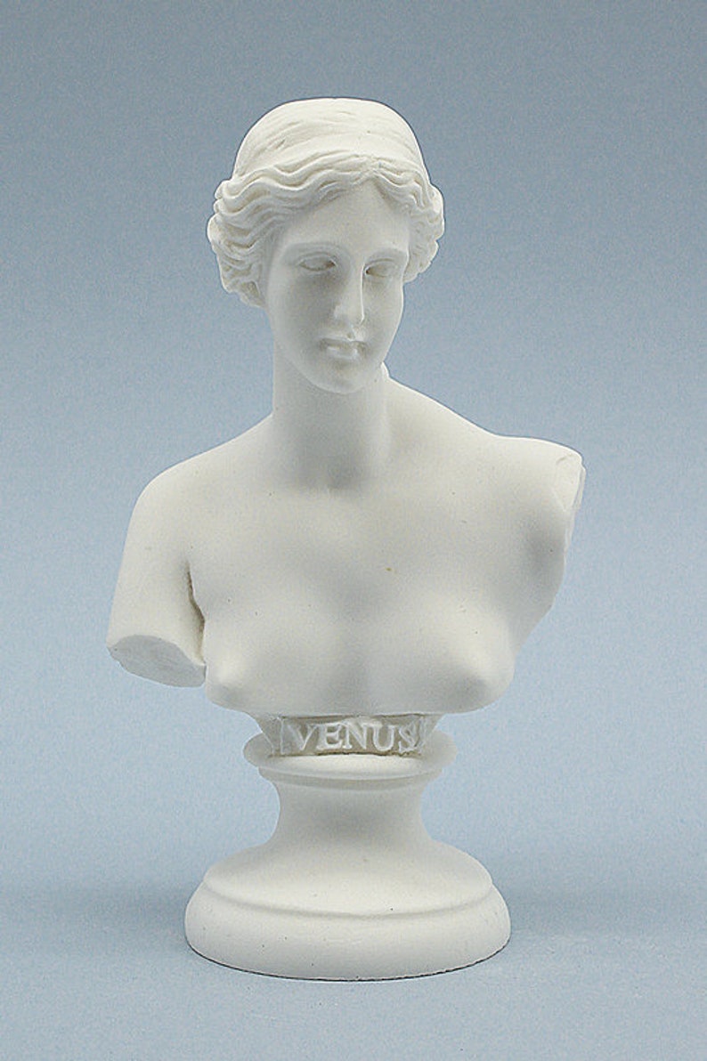 15cm Aphrodite Venus Goddess Bust Greek Roman Mythology Hand Made In Greece Marble Cast Statue