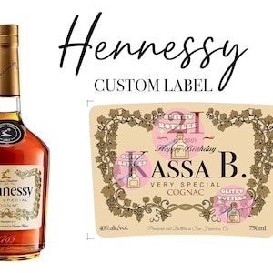 Etiqueta digital personalizada de Hennessy