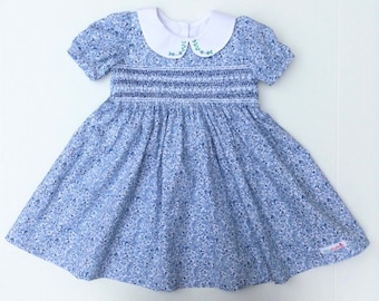 Smocked Blue Margaret Dress