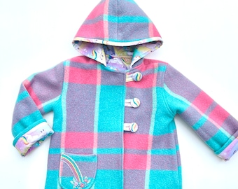 Upcycled Kids Woollen Jacket with Hand Embroidered Pocket