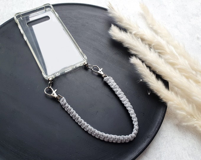 QLTYTUI Makramee Handykette 140cm - Boho Handy Lanyard Mit Karabiner Für Smartphones