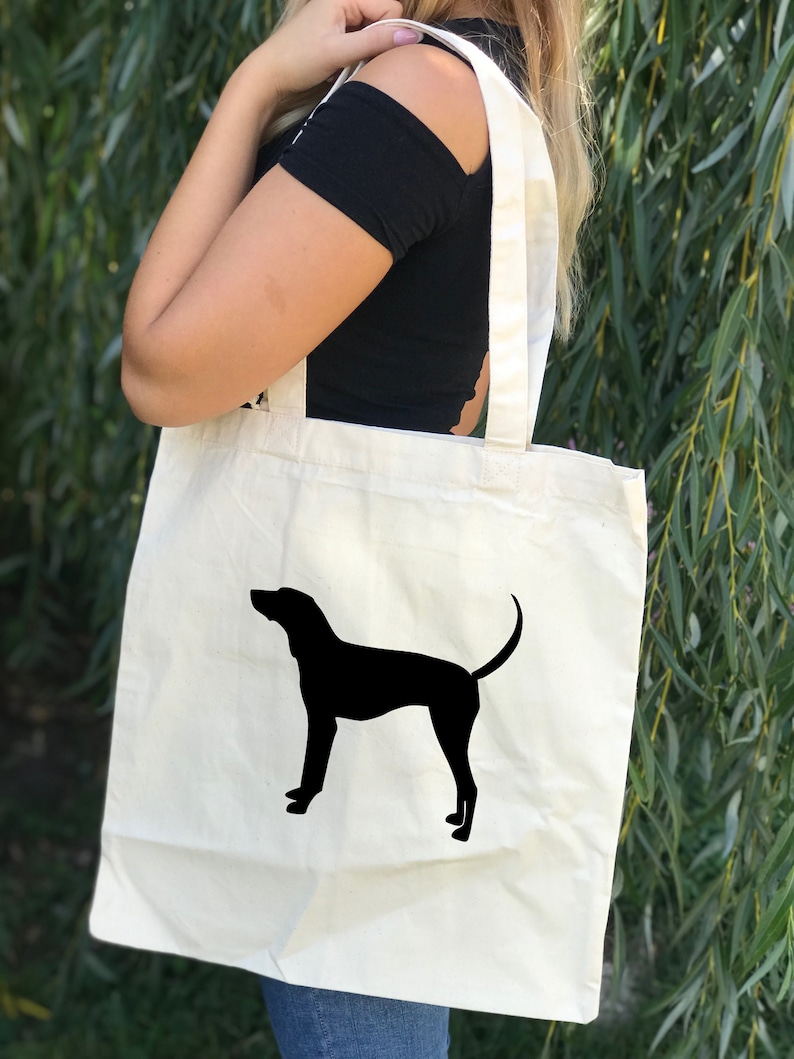 Dog shopping bag Custom dog mom gift Dog tote bag Custom tote bag Dog mom gift Coonhound bag Canvas tote bag Dog lover gift