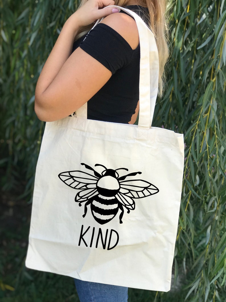 Bumble bee tote bag Bee gifts Bee kind toe bag Canvas tote | Etsy