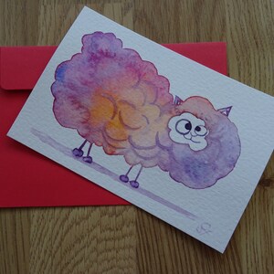 Aquarelle originale crazy lama -original watercolor crazy lama sunset