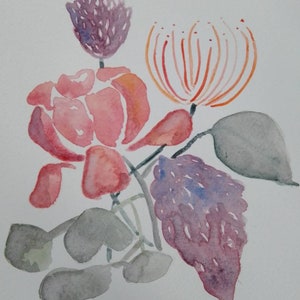 Aquarelle originale - bouquet
