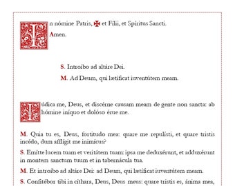 Prières au pied de l'autel Catholique latine imprimable pour la messe sous forme extraordinaire