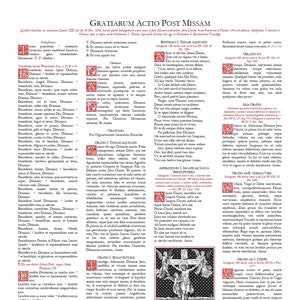 Gratiarum Actio Post Missam Latin Catholic Printable for High Mass in the Extraordinary Form
