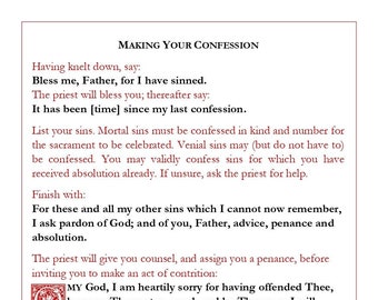 Making Your Confession - a script for the confessional