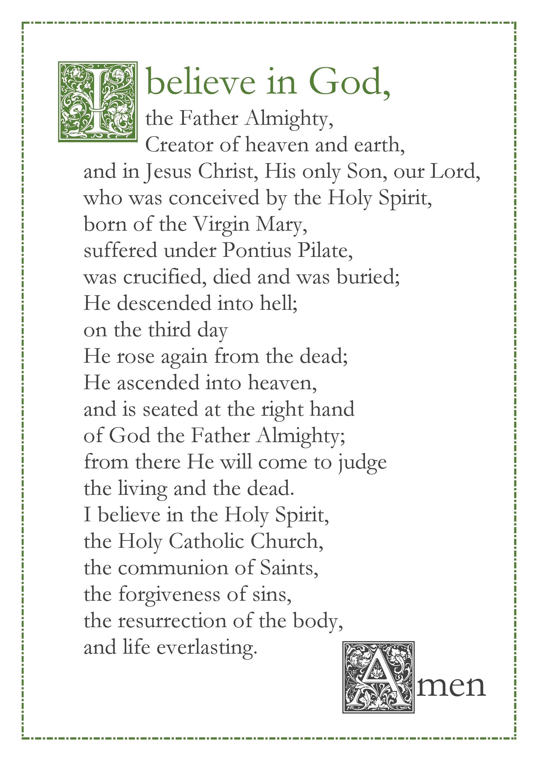 Apostles Creed Prayer