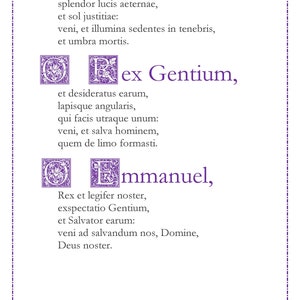 O Antiphons for Advent Latin Catholic Prayer Card / Printable A4 Wall Art / Christian Decor - Etsy
