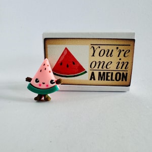 You're One in a Melon - mini-watermeloen in een luciferdoosje - alternatief voor wenskaarten