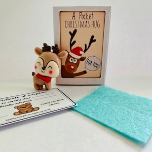 Un câlin de Noël de poche - Mini renne - Petite boîte d'allumettes fantaisie cadeau stupide