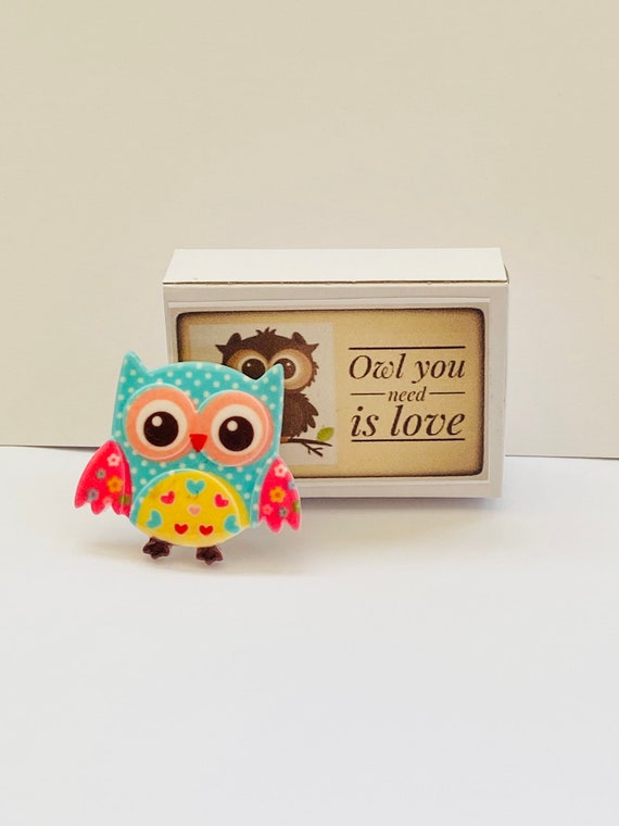 Eule Die Sie Brauchen Ist Liebe Harz Eule In Einer Box Mini Etsy