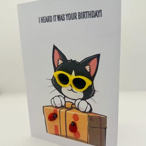 Lignes de rire - Carte de voeux de style 3D - J'ai entendu dire que c'était votre anniversaire - Chat