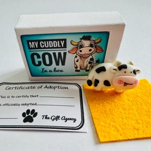 La mia mucca coccolosa in una scatola di fiammiferi Mini regalo sciocco e originale