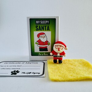 Alternative à la carte de voeux Mon père Noël endormi dans une boîte