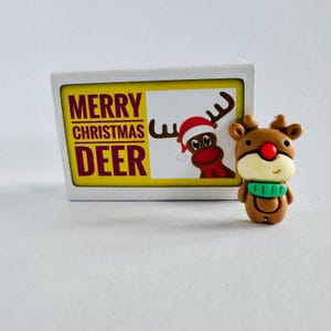 Frohe Weihnachten Hirsch Rentier in einer Box Grußkarte Alternative