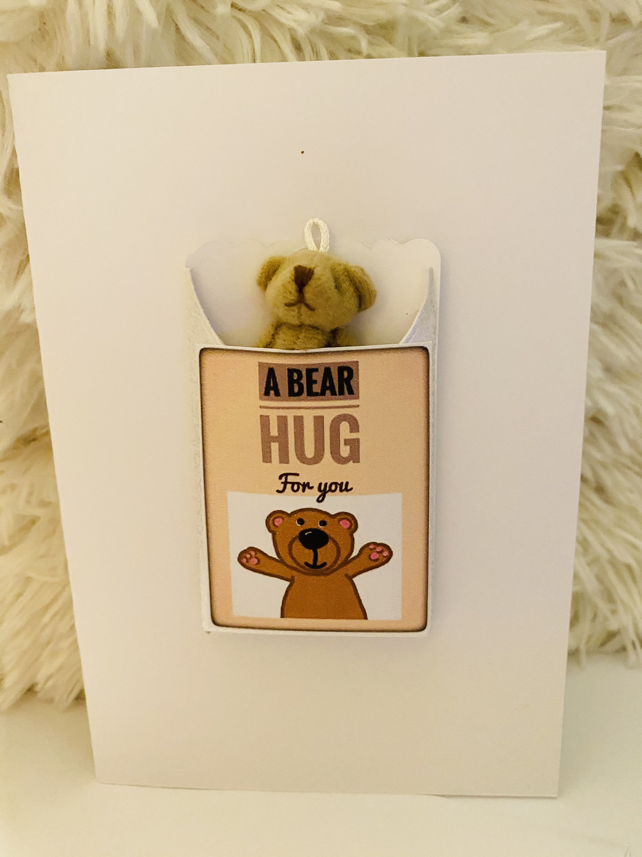 A Bear Hug for You Cuddly Cards Mini Teddy in a Pocket Etsy