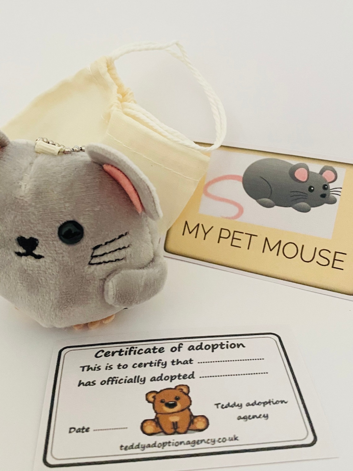 My Pet Mouse Cuddly Mouse with Adoption Certificate & Etsy