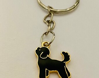 Toymytoy, portachiavi a forma di cane con cristalli, per borsetta e auto, idea regalo per souvenir, colore nero