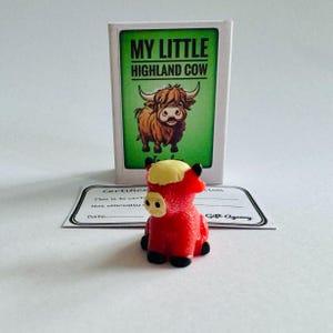 私の小さなハイランド牛の箱入りマッチ箱ミニノベルティおもしろギフト