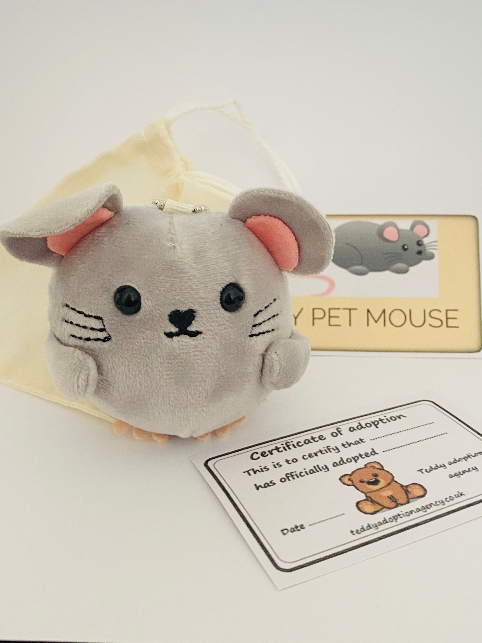 My Pet Mouse Cuddly Mouse with Adoption Certificate & Etsy