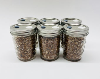 Organic Rye Berries - Mushroom Grain Spawn Substrate - 6 Half-Pint Jars - Sterilized