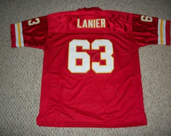 WILLIE LANIER Unsigned Custom Kansas City Chiefs Red Sewn New Football Jersey Size S, M,L,XL,2XL,3XL