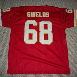 WILL SHIELDS Kansas City Unsigned Custom Red Sewn New Football Jersey Size S, M,L,XL,3XL